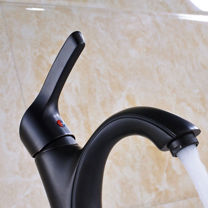 Black Bronze Single Handle Contemporary Deck Mounted Bathroom Sink Faucet