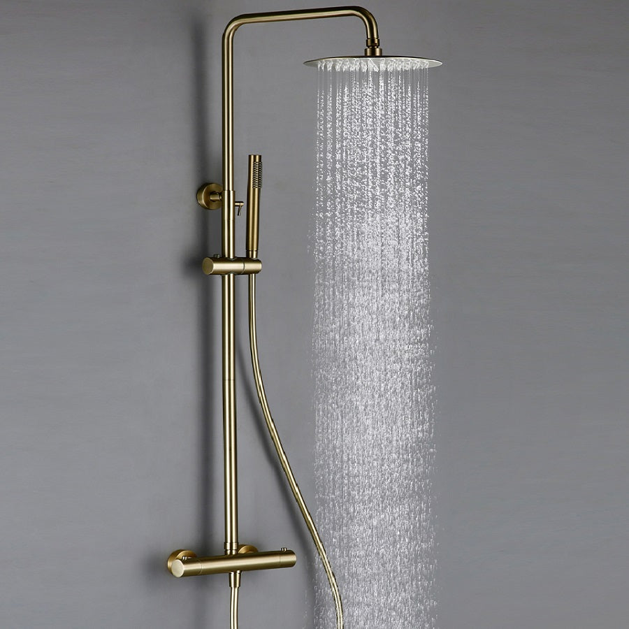 Juno Wall Mount Thermostatic Rain Shower Head With Handheld Shower