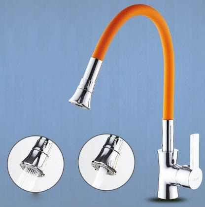 Black Chrome Finish Any Direction Rotate Kitchen Faucet