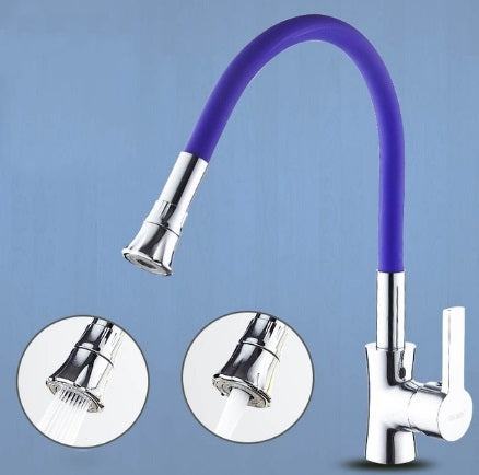 Black Chrome Finish Any Direction Rotate Kitchen Faucet