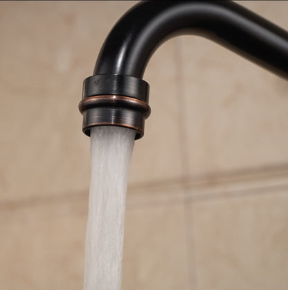 Black Deck Mounted Oil-Rubbed Bronze Kitchen Sink Mixer Faucet