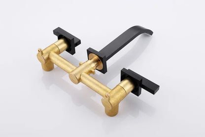 Juno Multi Color Wall Mount Bathroom Faucet Dual Handle Hot and Cold