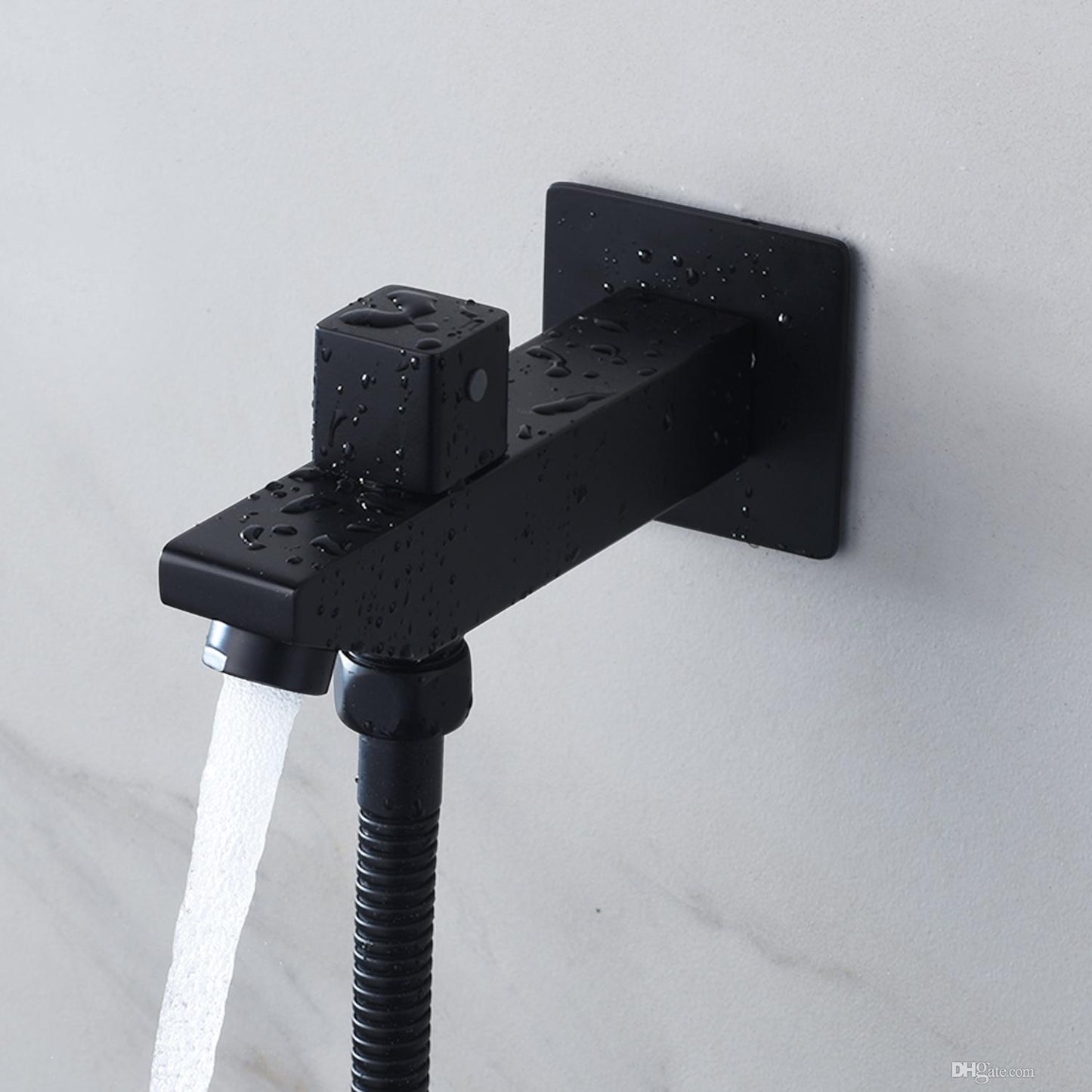 Juno Musical Rectangular Matte Black Ceiling Remote Control LED Shower Head