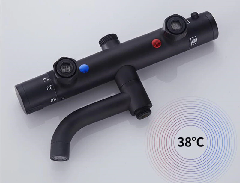 Juno Black Wall Mount Shower Head Multi Function Shower Mixer with Handheld Shower