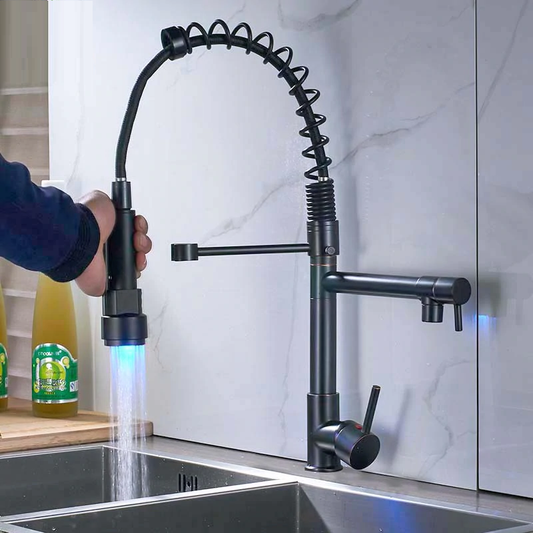 JSM2543  Juno Pull Down LED Black Bronze Kitchen Faucet