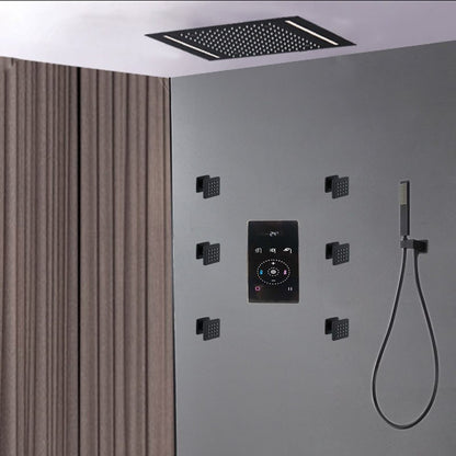 Luxury Large Black Built-in Rain Shower Set 