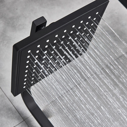 Juno Rotatable Matte Black Wall Shower Faucet & Rain Shower Mixer With Handheld Shower