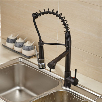 Black Oil-Rubbed Bronze LED 360-Degree Rotation Swivel Kitchen Faucet