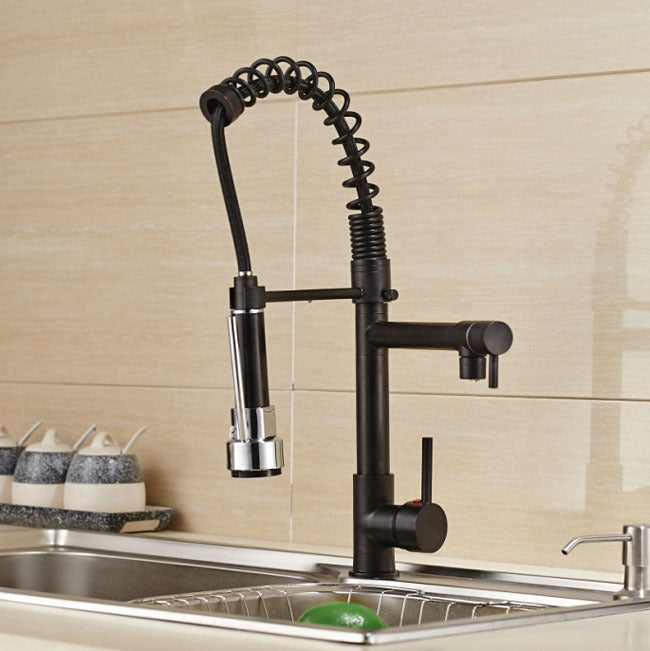 Black Oil-Rubbed Bronze LED 360-Degree Rotation Swivel Kitchen Faucet