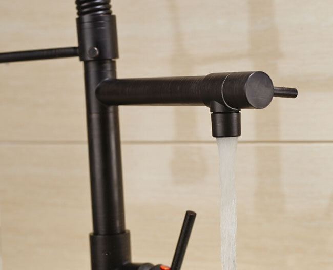 Black Oil-Rubbed Bronze LED 360-Degree Rotation Swivel Kitchen Faucet