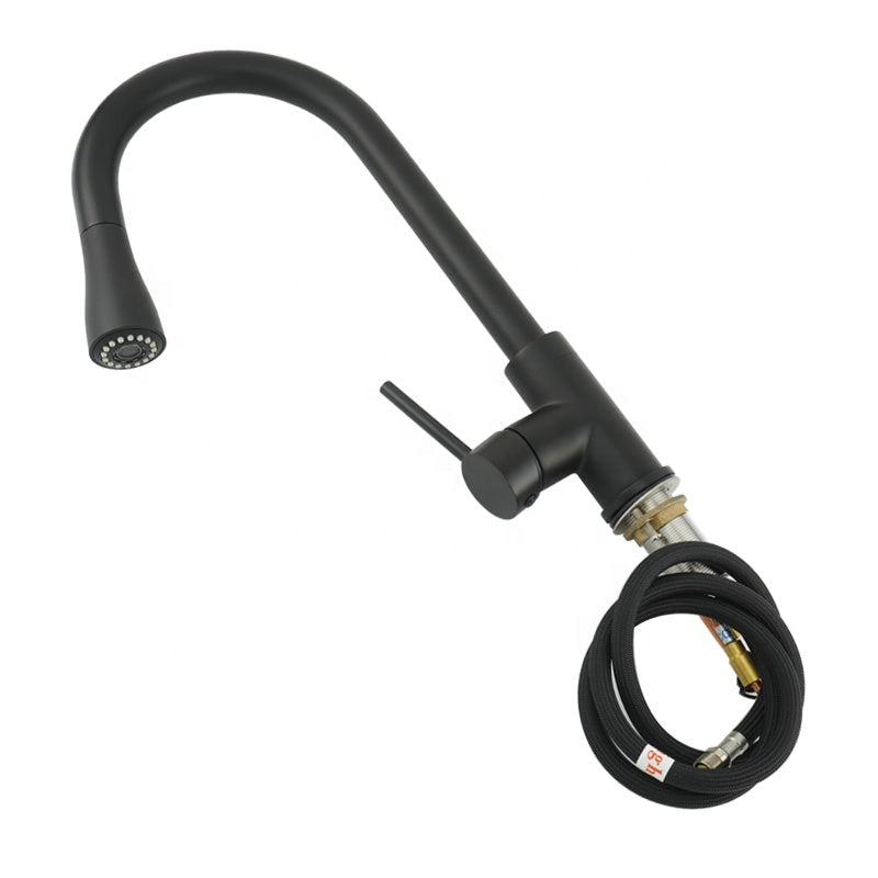 Juno Brushed Nickel & Black Touch Control Kitchen Faucet