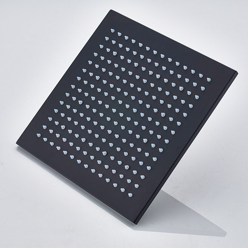 Black Rainfall Thermostatic Shower Head with 6 Jet Spa Bathroom Shower