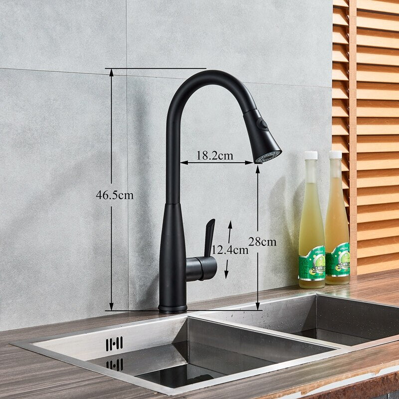 New Juno Black Pull Down Touch Kitchen Faucet
