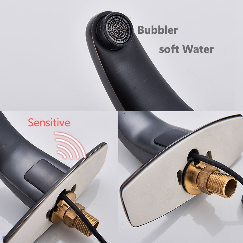 black sensor faucets back