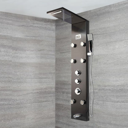 New Juno Spa Wall Shower Panel Waterfall Rainfall Digital Display Shower Panel