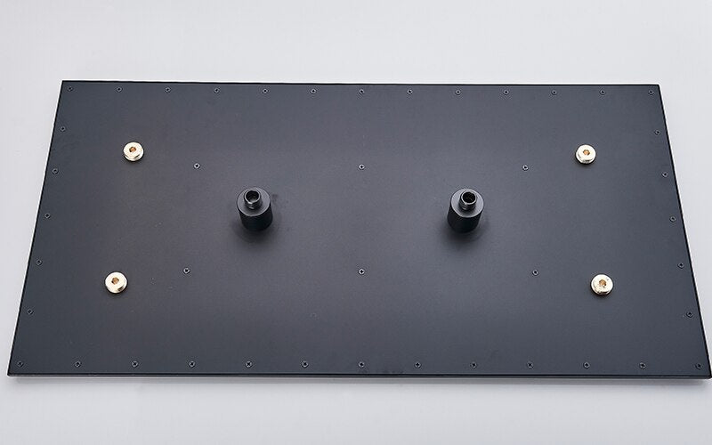 Juno Modern Black Shower Head Thermostatic Black Rain Shower Head Set Bathroom Large Black Rainfall Shower System