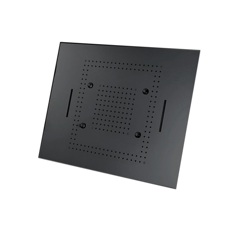Juno Musical Rectangular Matte Black Ceiling Remote Control LED Shower Head