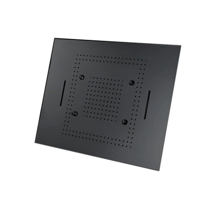 Juno Musical Rectangular Matte Black Ceiling Remote Control LED Shower Head
