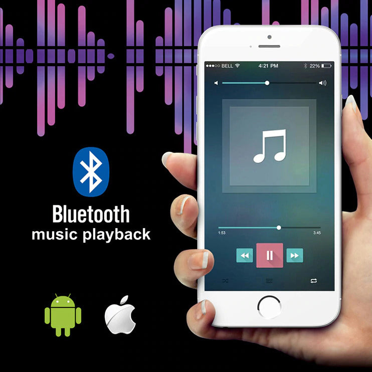 Juno Musical Rectangular Matte Black Ceiling Remote Control LED Shower Head