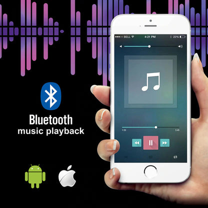 Juno Musical Rectangular Matte Black Ceiling Remote Control LED Shower Head