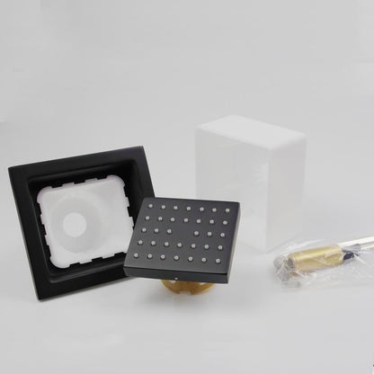 Juno Musical Rectangular Matte Black Ceiling Remote Control LED Shower Head