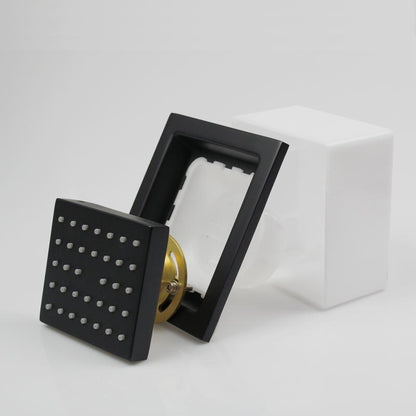 Juno Musical Rectangular Matte Black Ceiling Remote Control LED Shower Head