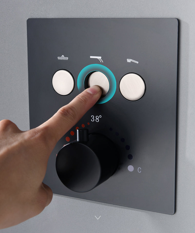 Juno New Matte Black Shower Head Ceiling Mount With LED Lights