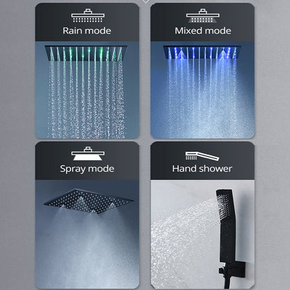 New Juno Black Shower System 5 Knobs Brass Shower Mixer