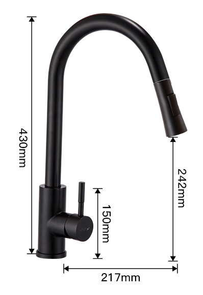Juno Matte Black Touch Sensor On Kitchen Sink Faucet