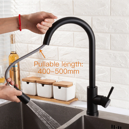 Juno Matte Black Touch Sensor On Kitchen Sink Faucet