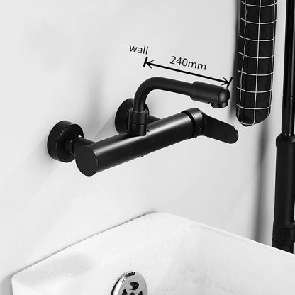 Juno New Brass 360 Rotate Wall Mount Dual Hole Single handle Bathroom Sink Faucet