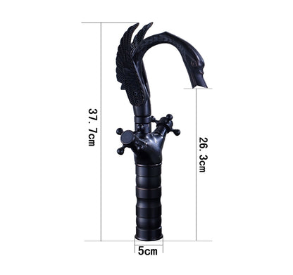 Black Water Dragon Dual Handle Deck Mounted Bathroom Sink Faucet