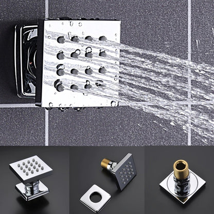 Juno LED Large Concealed Luxury Rainfall Chrome Shower Head Set With Massage Body Jets