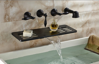 Boss Super Luxury Oil Rubbed Bronze Shower Faucet Bathtub Mixer with Soap Dish Wall Mount