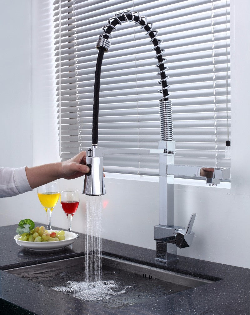 Brass Kitchen Sink Faucet with Hot &  Cold Water Mixer