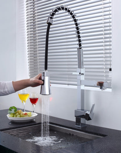 Brass Kitchen Sink Faucet with Hot &  Cold Water Mixer