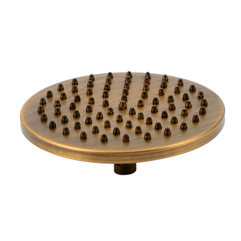 Juno Featured Round Antique Brass Rain Showerhead