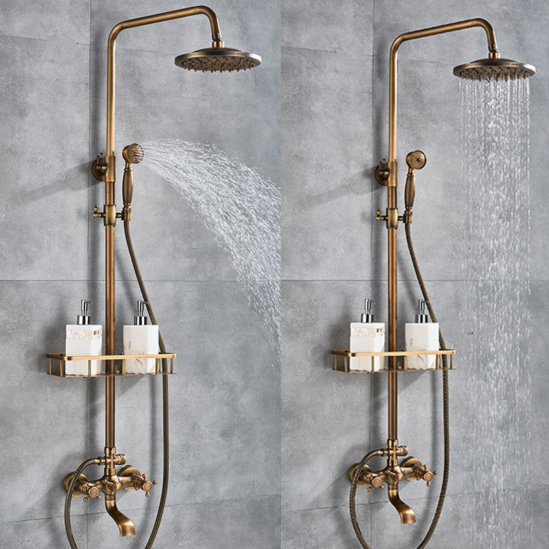Combo Polished Brass Brass Dual Shower Head