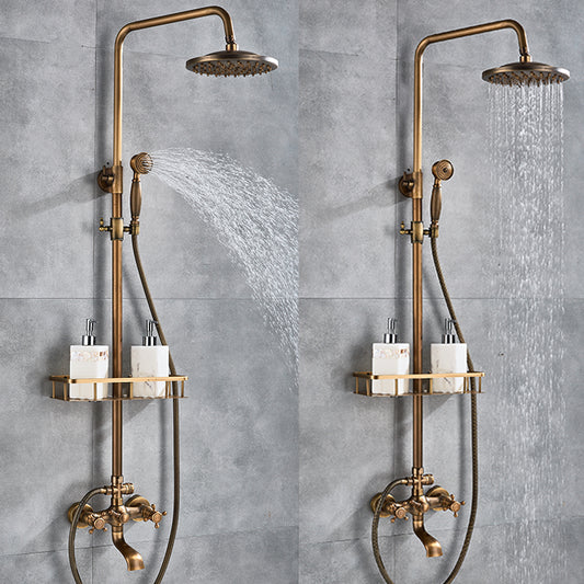 Combo Polished Brass Brass Dual Shower Head