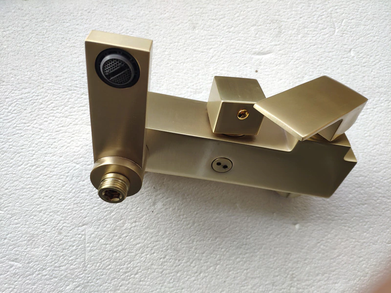 Juno Luxury Brushed Gold Wall Shower Mixer & Handheld Shower