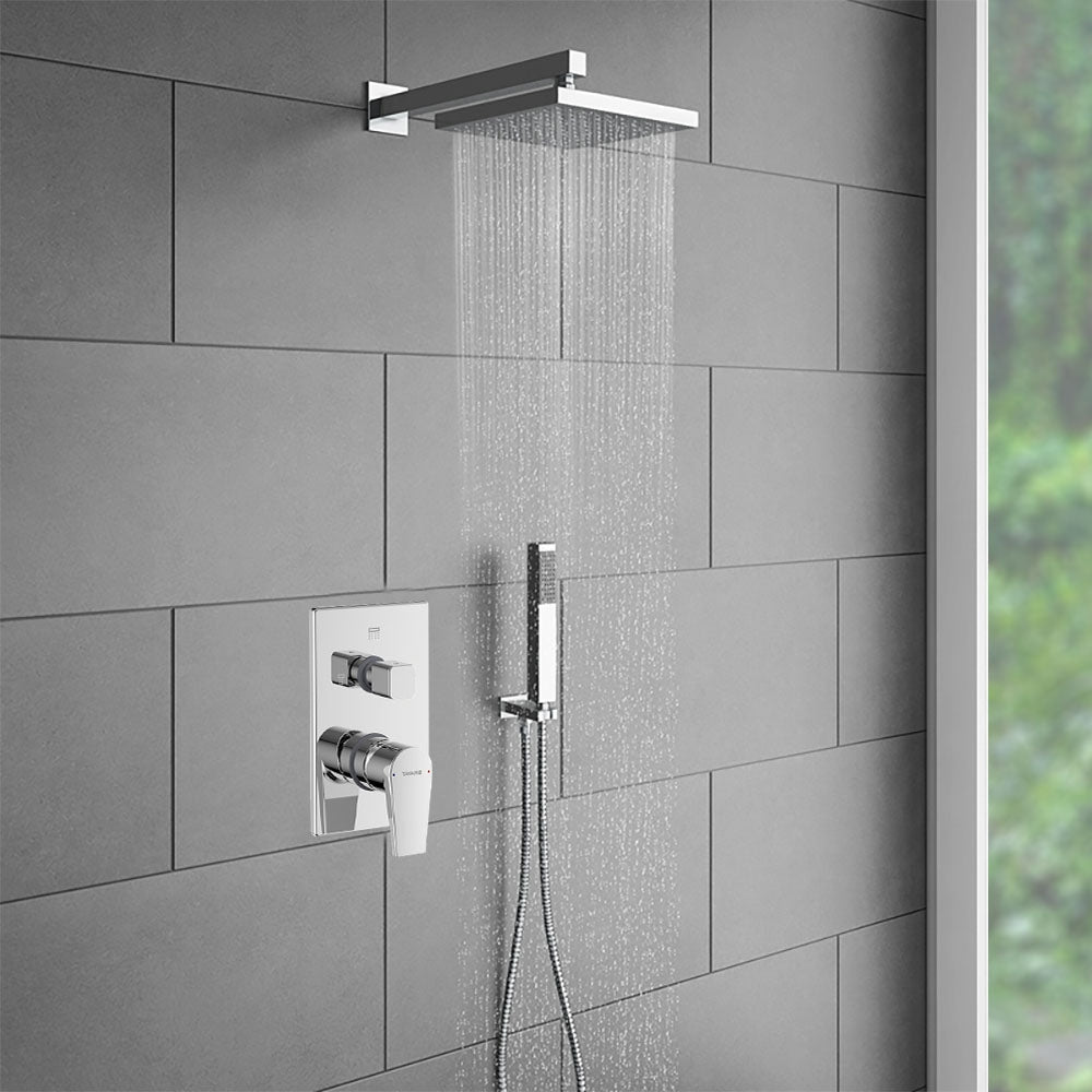 Bravat Wall Mount Chrome Shower Head Set