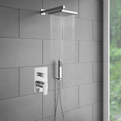 Bravat Wall Mount Chrome Shower Head Set