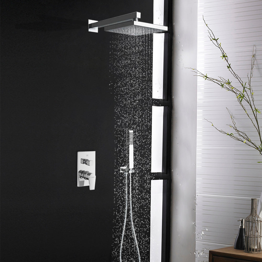 Bravat Wall Mount Chrome Shower Head Set