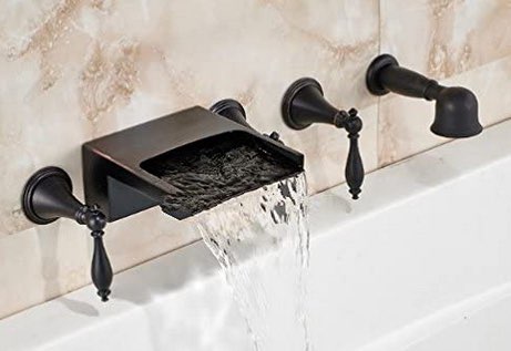 Juno Wall Mounted Brushed Nickel Bathtub Shower Faucet Mixer Tap With Hand Held Shower