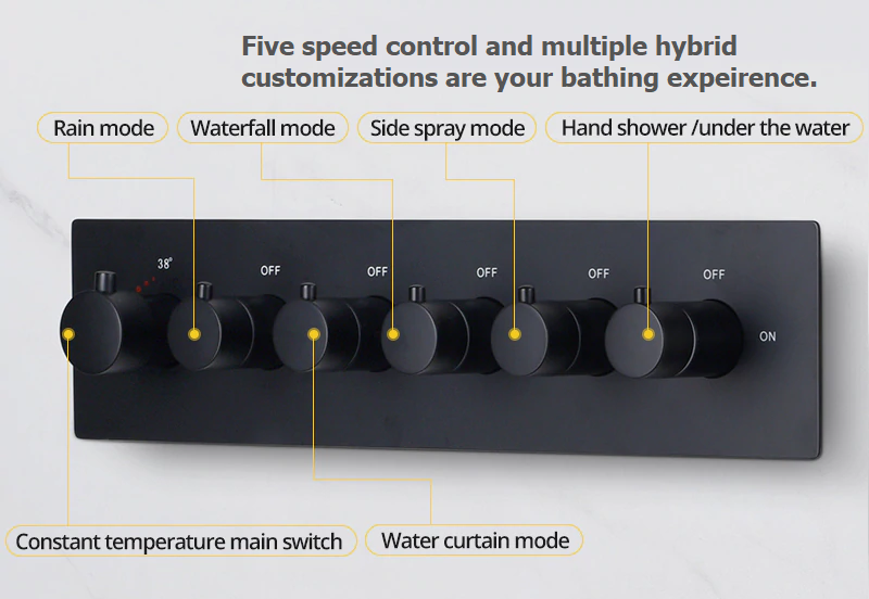 Oil Rubbed Bronze Musical Head Shower System Modern Design Mobile Phone Controlled.