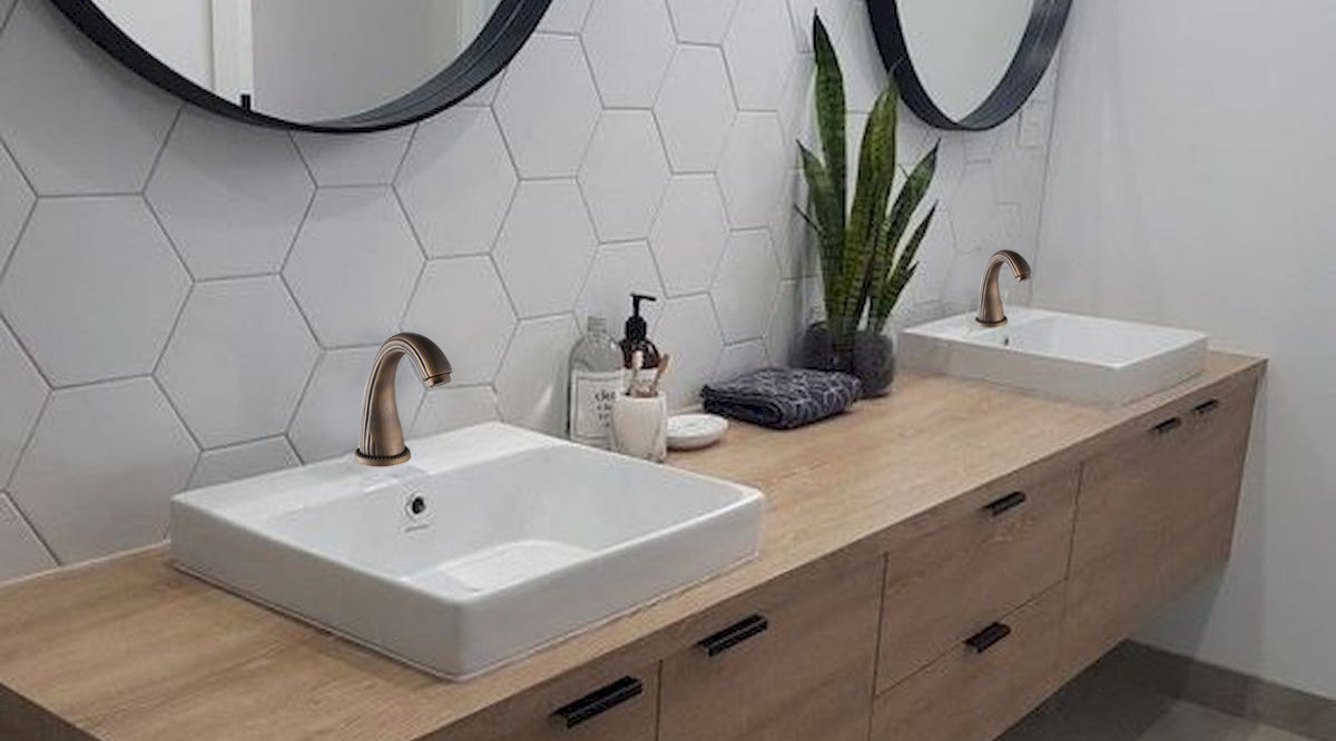 Juno Classic Antique Brass Touchless Commercial Sensor Faucet