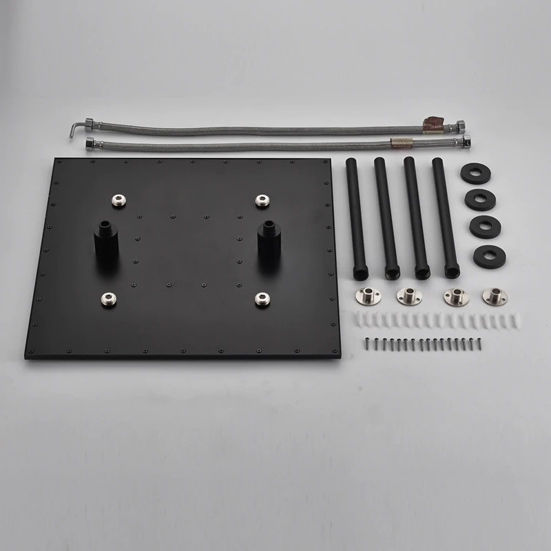 Juno 20" Dark Oil Rubbed Bronze Solid Brass LED Rain Shower Head with Body Jets & Handheld Shower