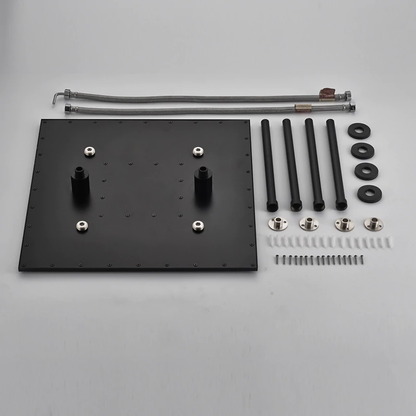 Juno 20" Dark Oil Rubbed Bronze Solid Brass LED Rain Shower Head with Body Jets & Handheld Shower