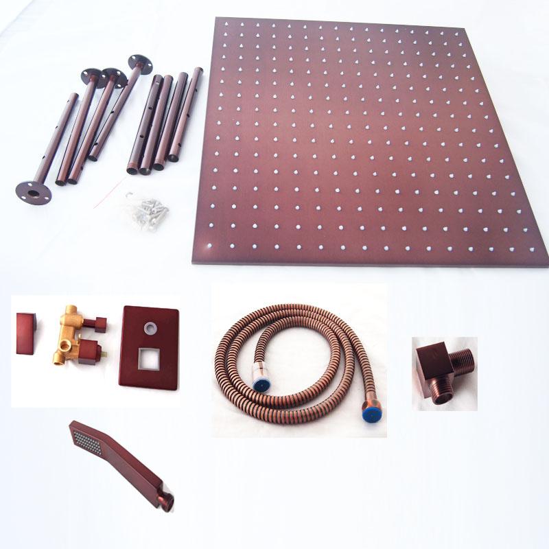 Oil Rubbed Bronze Square Color Changing LED Rain Shower Head