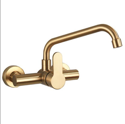 Juno Single Lever Brush Gold Rotation Kitchen Sink Faucet